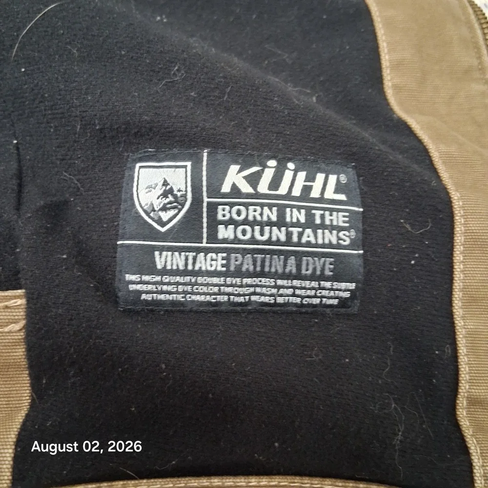KUHL The Law Hoody Mens Size Large Brown Canvas Fleece Lined Work Jacket 7385